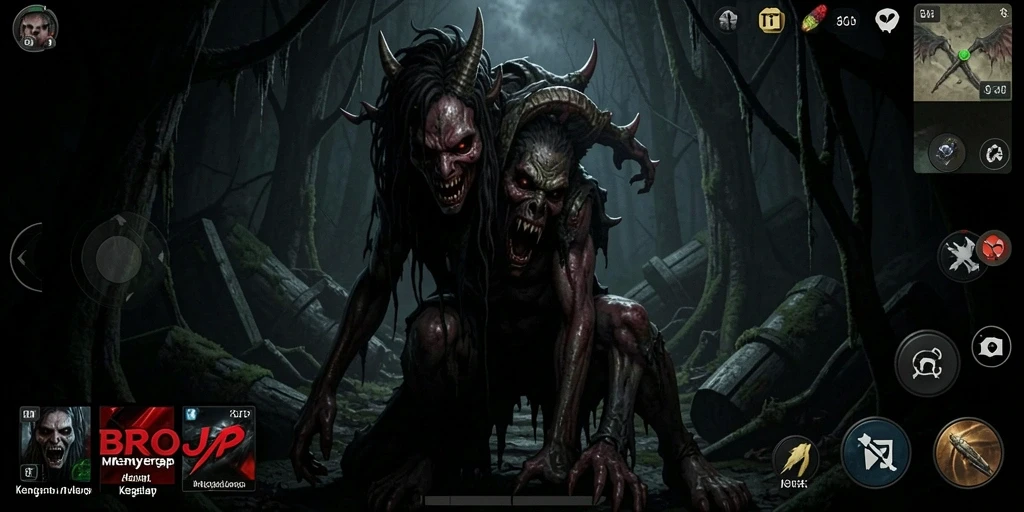 Screenshot gameplay BROJP yang memperlihatkan suasana mencekam.