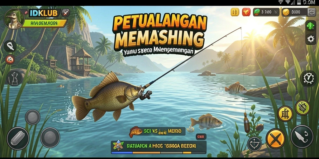 Tampilan gameplay memancing yang memukau di IDKLUB.