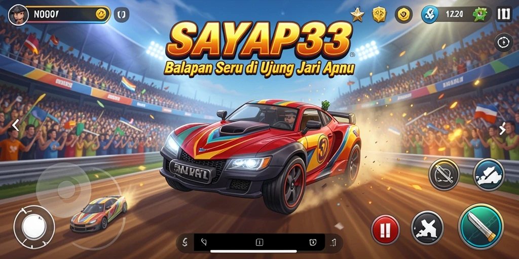 Gameplay seru balapan yang memacu adrenalin.