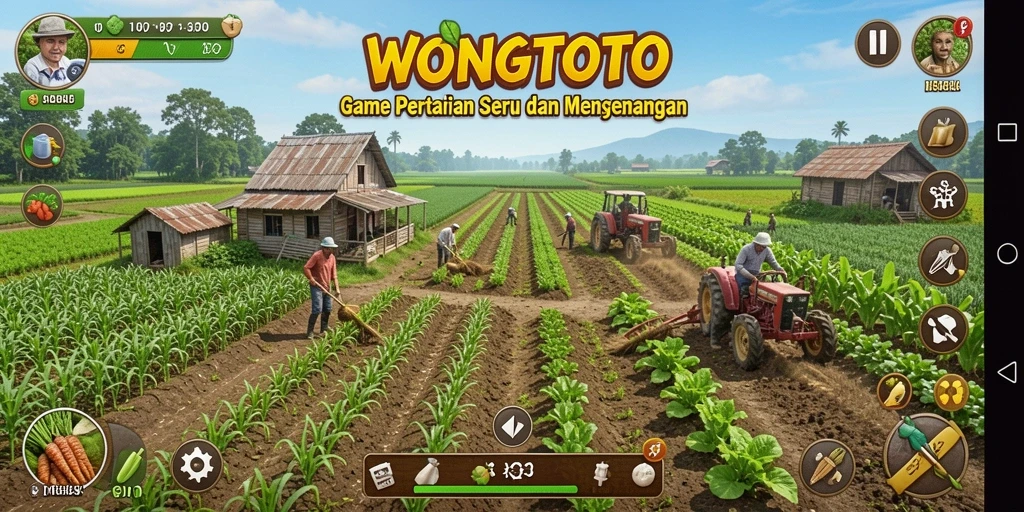 Tampilan gameplay <strong>WONGTOTO</strong> yang menarik dengan aktivitas bertani.